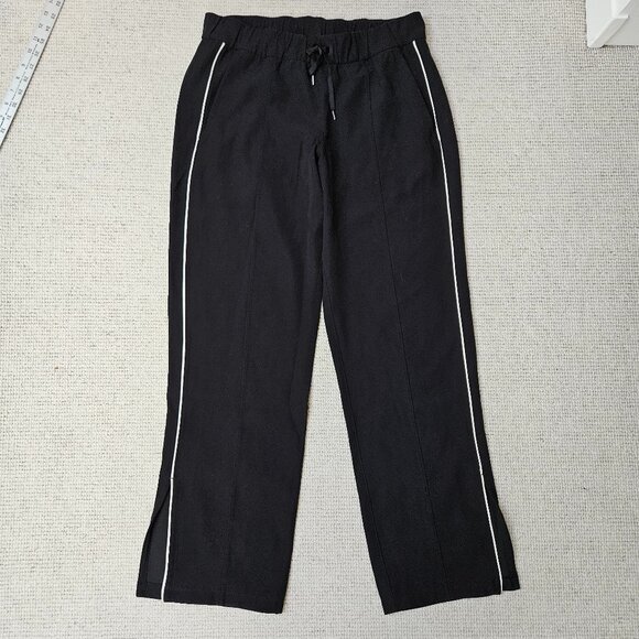 Lululemon On the Right Track Pant Black 8 Wide Straight Leg Casual Athleisure - Picture 1 of 10